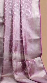 Purple and Silver Premium Tissue Silk Saree